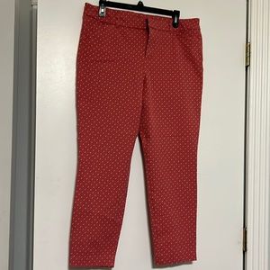 Old Navy salmon-colored polka dot pants